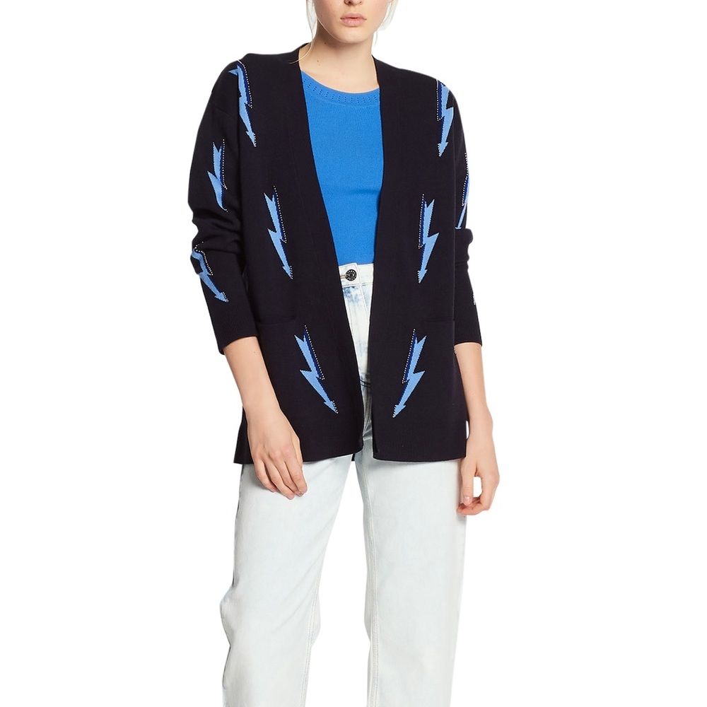 Sandro Cardigan with beaded lightning bolts
